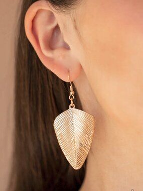 Paparazzi Jewelry Accessories - One Of The Flock - Gold Earrings - Vintage